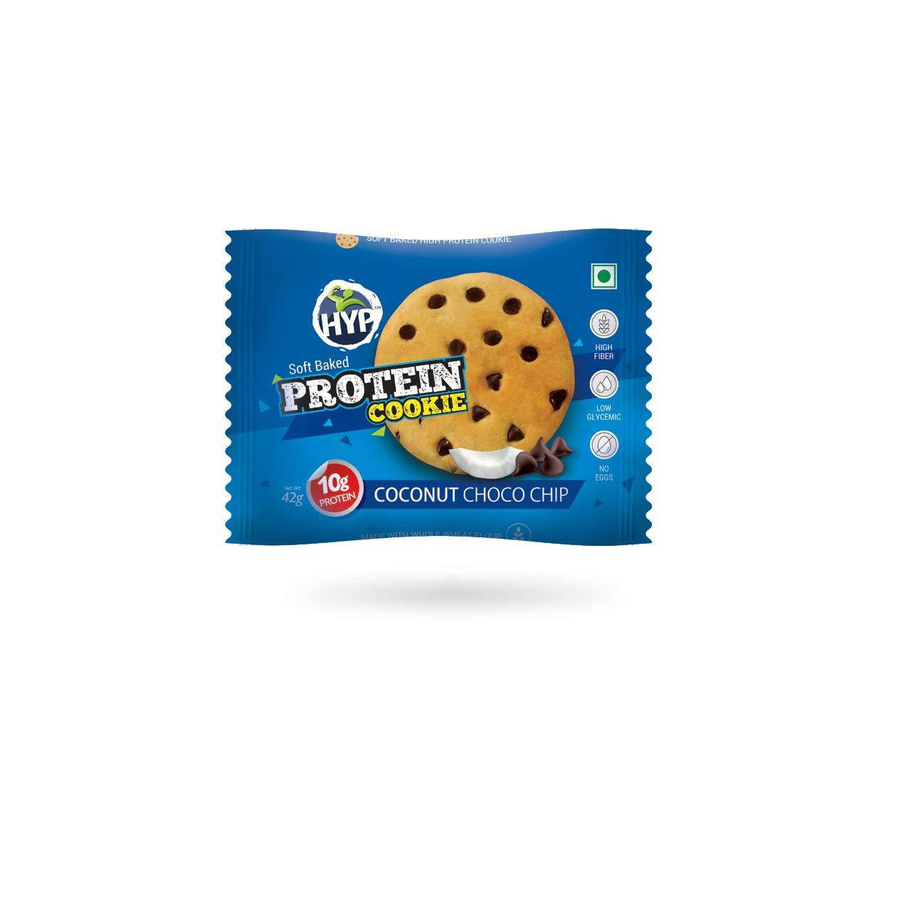 HYP HYP Protein Cookies Coconut Choco Chip Pack of 6 - (42 g x 6)