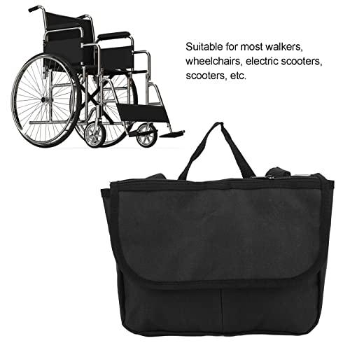 Luroze Walker Storage Bag, Strong Durable Waterproof Lightweight 600D Encrypted Polyester Fabric Scooter Walker Wheelchair Carry Case Black