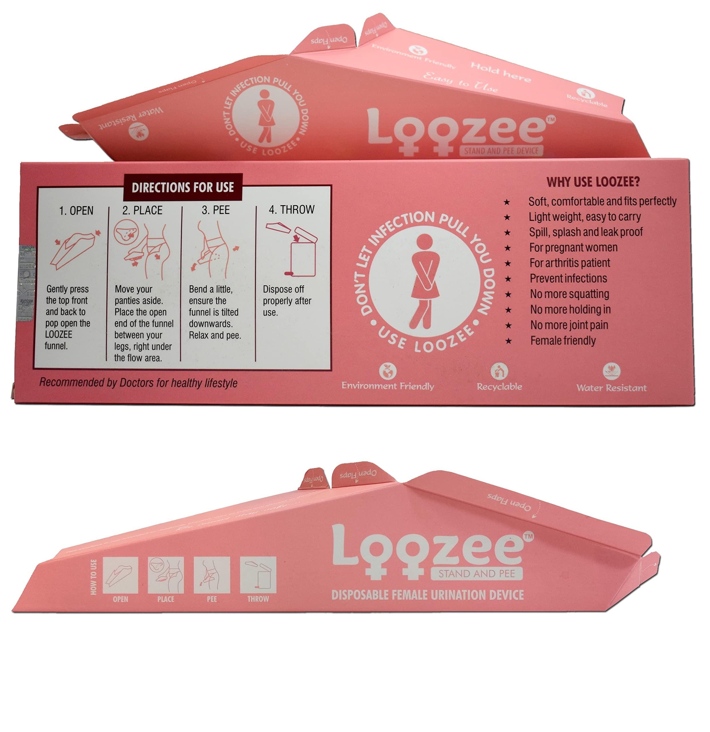 Loozee Loozee - Disposable Female Urination Device Pack of 48 Pee Funnels