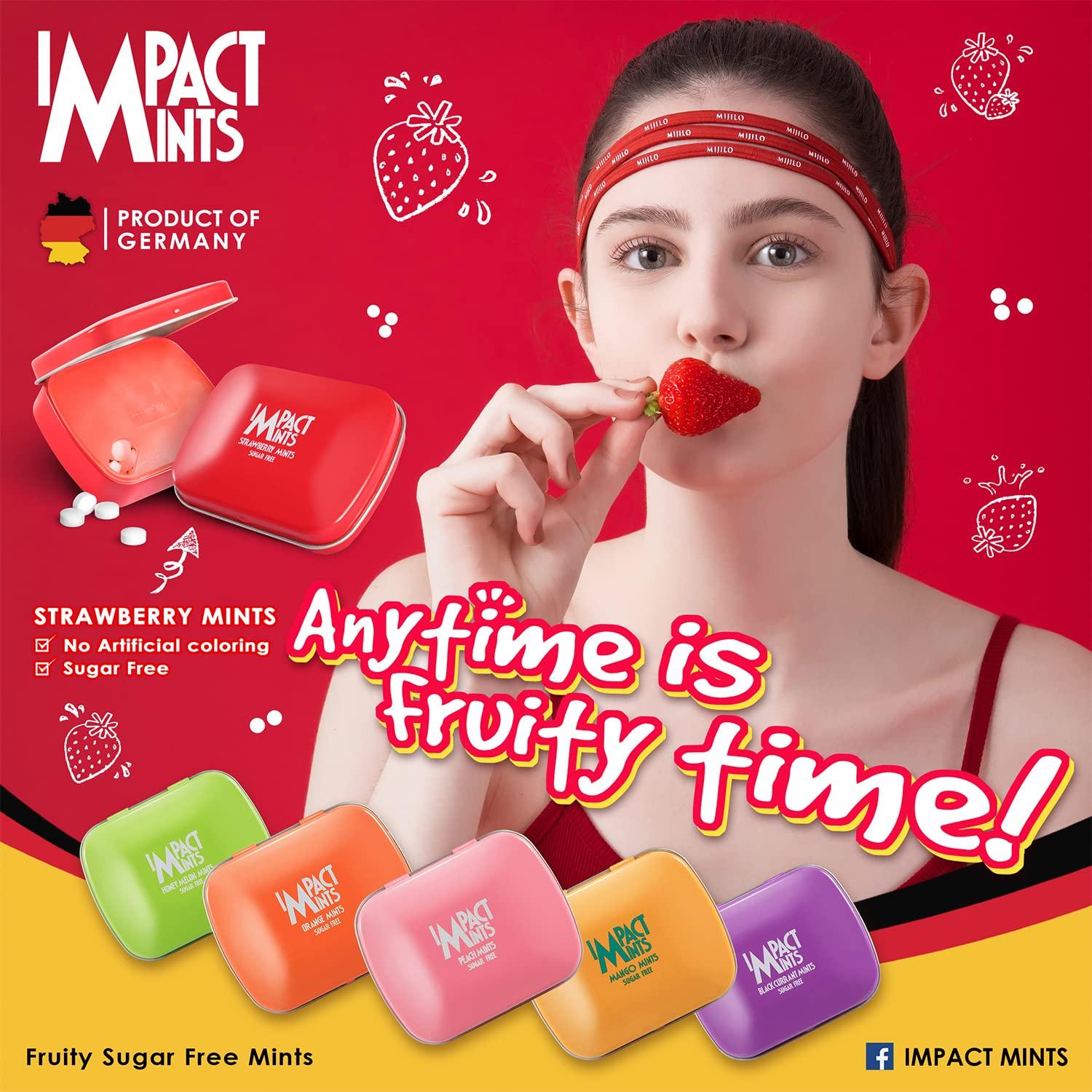 Impact Products Impact Mints Sugar Free Mints Strawberry 14g - Pack of 3, 42 g