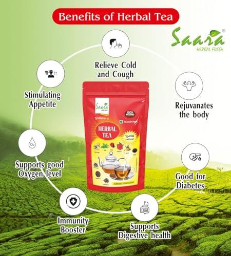 SAARA Saara HERBAL FRESH Herbal Tea, 800g, Exquisite Blend of 20 Herbs,Relieve Cold and Cough, Immunity Booster,(pack of 8 x 100g)