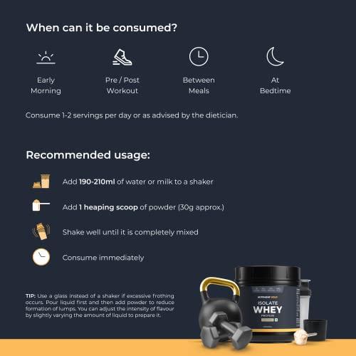 Nutrabay Nutrabay Gold 100% Whey Protein Isolate with Digestive Enzymes - 25g Protein, 5.8g BCAA, 4.3g Glutamic Acid - 500g, Café Mocha