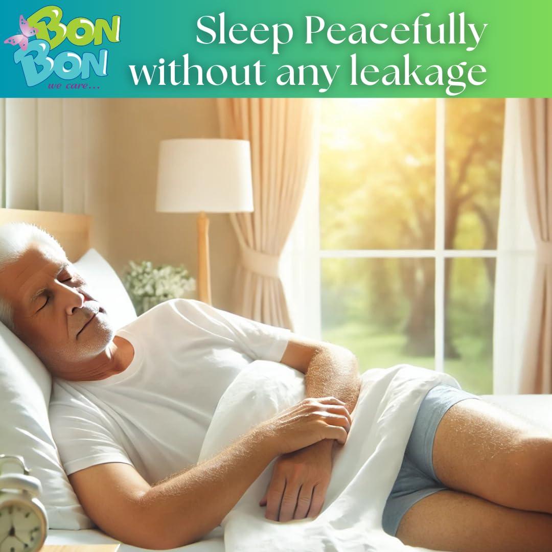 BON BON BonBon Premium Adult Diaper Tape Style Large - 10 Count with Soft Ultra Leak Guard and Anti-Bacterial Absorbent Core (L- 39-59 INCH)