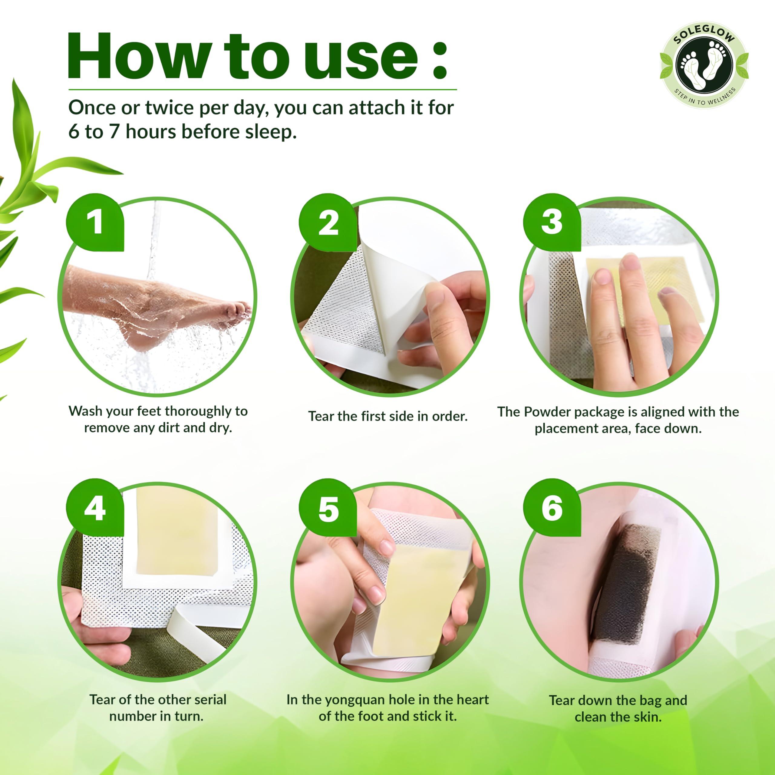 SOLEGLOW Soleglow Ultra Premium Detox Foot Patches Cleansing Toxin Remover Foot Pads For Men And Women Stress Relief & Detoxification (Pack of 1, Natural Plant)