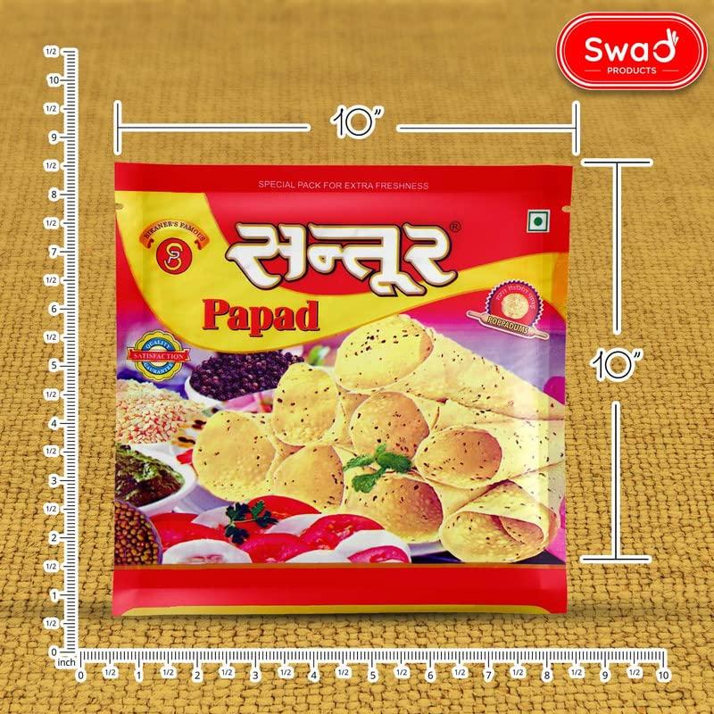 SWAD PRODUCTS Swad Products | Santoor Papad 400Gm & Santoor Tikadi Papad 400Gm Combo | Handmade Papad | Crispy Papad | Bikaneri Papad | Natural Ingredients Papad