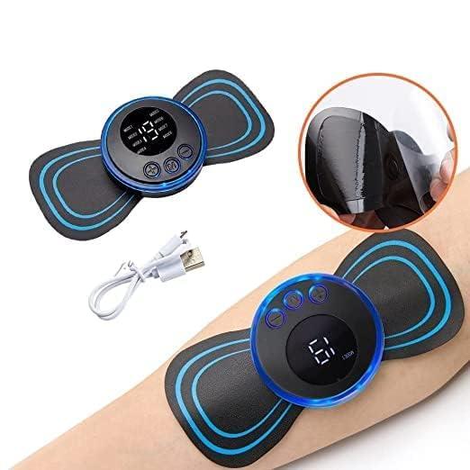 ALI SHIPPING Ultimate Mini Body Massager for Pain Relief - Rechargeable Butterfly Massager for Back Pain, Wireless with 8 Modes & 19 Strength Levels, Ideal for Neck and Shoulders (Black)