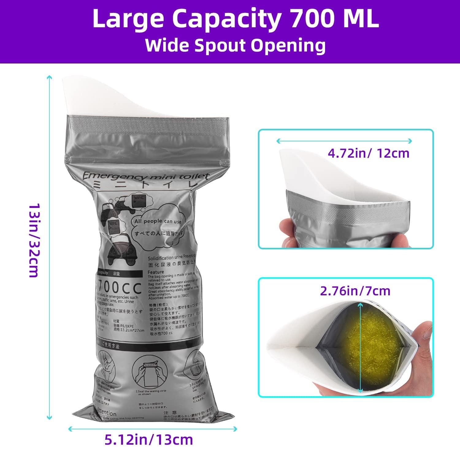 FEDORA FEDORA Disposable Urine Bags,Camping Pee Bags, Disposable Urinals Vomit Bags for Travel Urinal Toilet Traffic Jam Emergency Portable Toilet Bee Bag for Men Women Kids Patient (Grey) (8)