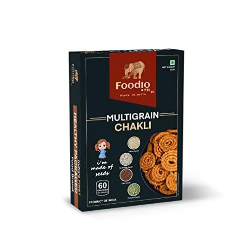 Foodio.fit Foodio.fit Multigrain Chakli Delicious Namkeen & Snacks | Gluten Free | Vegan | No Artificial Preservatives |Ready to Eat Snacks Murukku