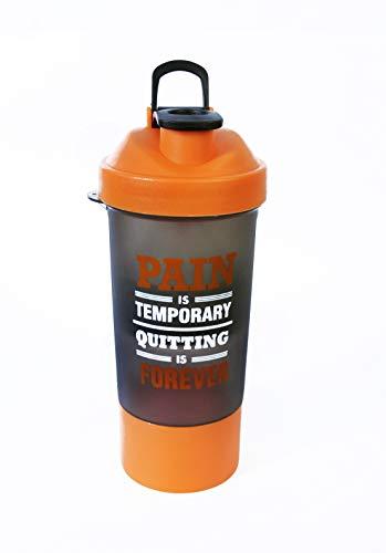 KAANTA CHAMUCH Protein Shaker Blender Bottle for Whey Protein Mix, Gym Water Bottle with Stainless Steel Blender Ball,with Extra Compartment, 100% Leakproof Guarantee, BPA Free Material 750 ML Multicolor