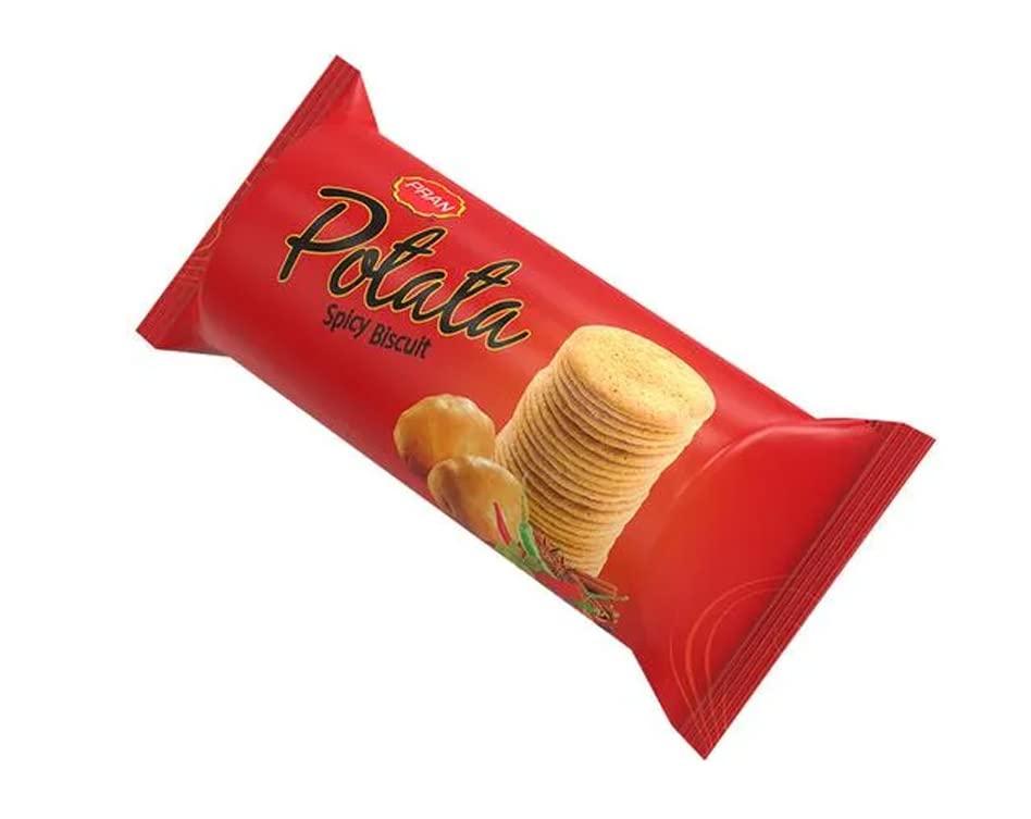 GENERIC Pran Potata Spicy Flavoured Biscuit original imported - 75Gm Each Pack - Pack of 10