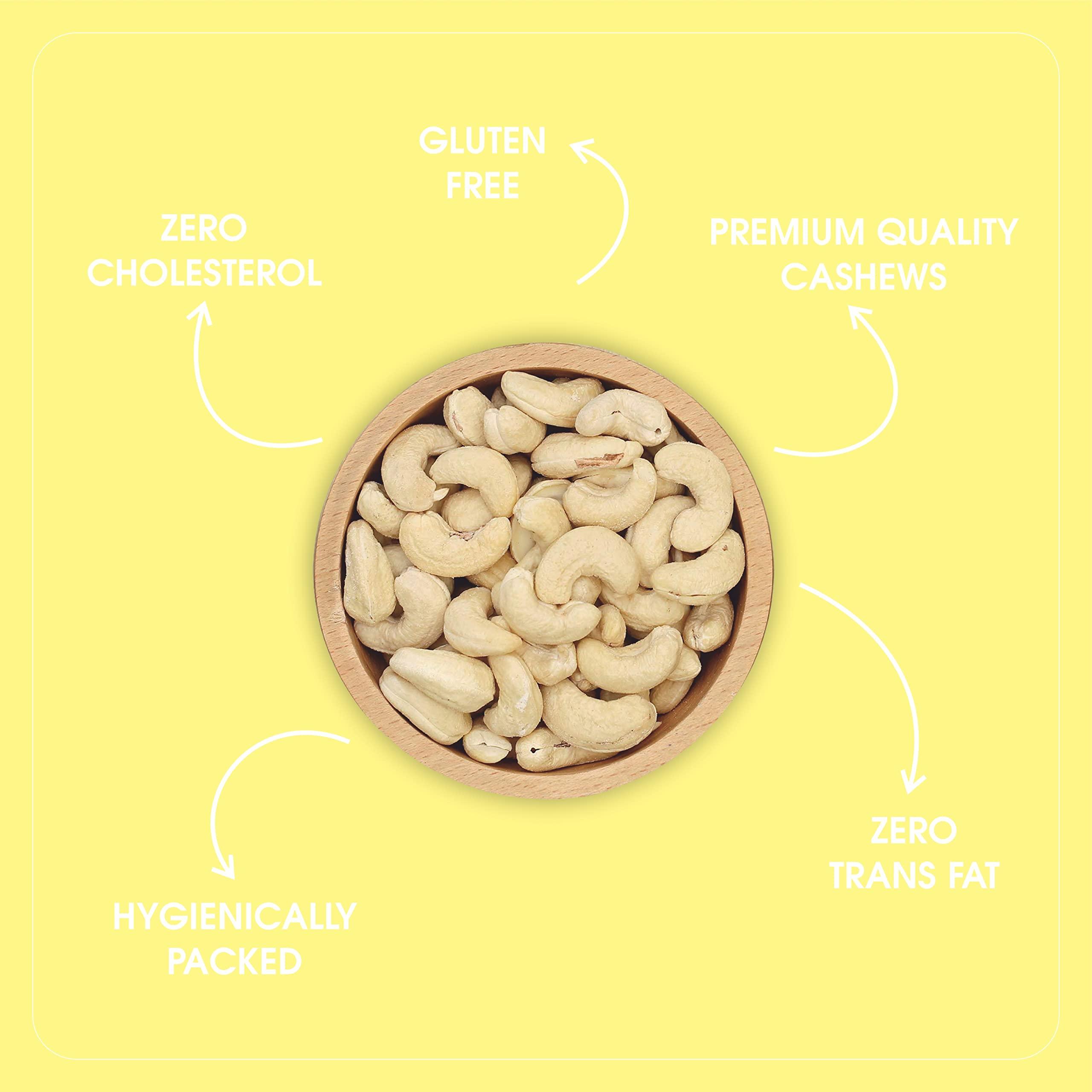 Tulsi Tulsi Whole Cashew Premium (Grade W320) 1Kg (200g x 4) | Handpicked Kaju Nuts | Premium Cashew Nuts | Raw Cashews | Rich in Protein | Source of Dietary Fiber | Good Size | Whole Kaju | (Pack of 4)