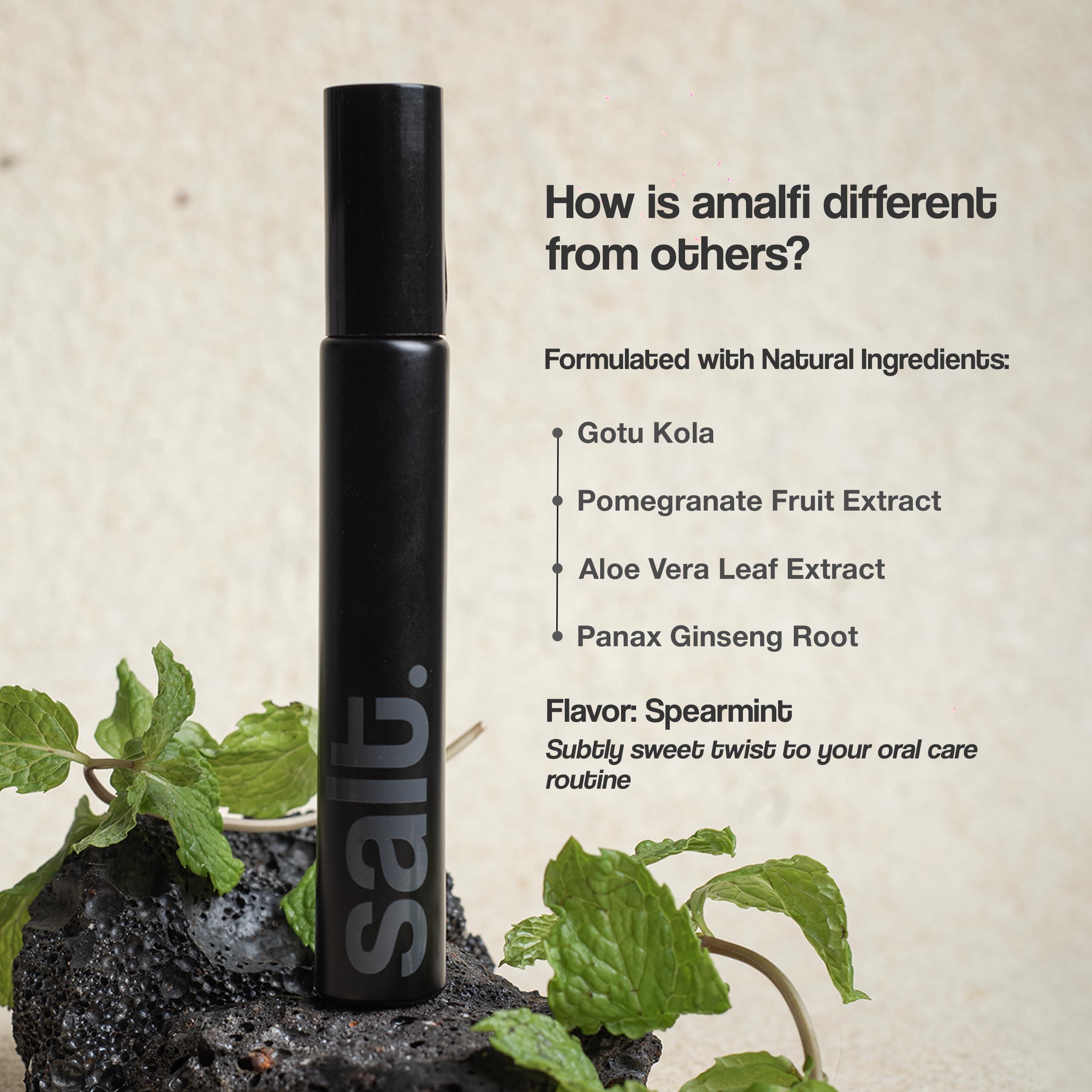 Salt Salt Oral Care Cinnamint Diabetic-Friendly Toothpaste 100g + Amalfi Travel Size Mouth Spray 10ml - Natural Fresh Breath & Oral Hygiene Set