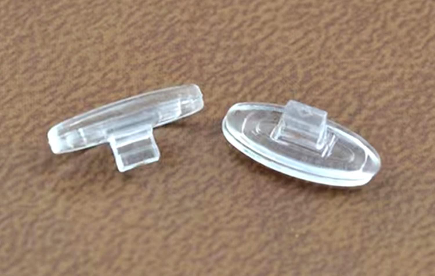 HeCheng Clear Rubber Silicon Clip On Type Nose Pads Pieces Buds for Glasses Sunglasses Frames Reading Eye Wear HNP003 (Clear - 3 Pairs)