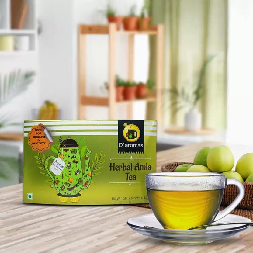 D'aromas D'aromas Herbal Amla Green Tea 250g, Instant Herbal Tea Powder, Ready to Drink Tea |for Immunity