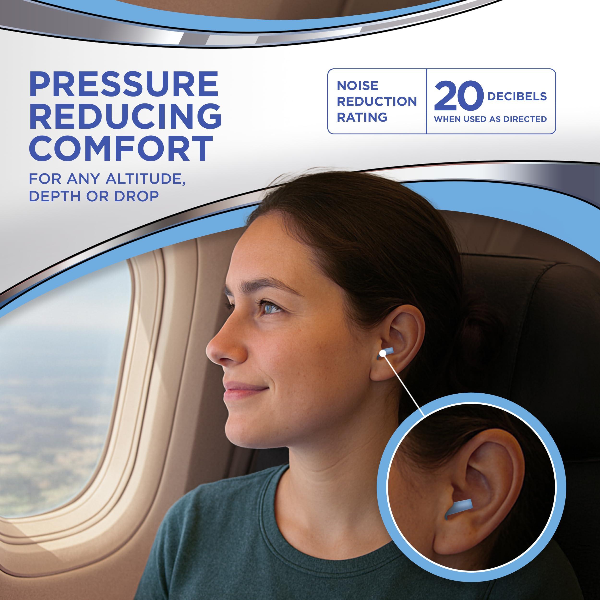 HEAROS HEAROS AirPlugs Airline Pressure Reducing Earplugs, 1 Pair + Free Case, Latex Free Silicone, Reduce Ear Pain, NRR 20, Clear (5805)