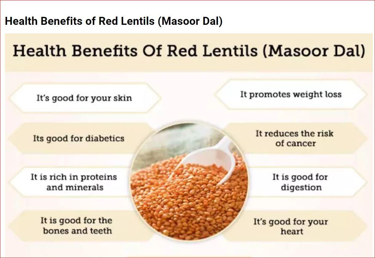 DAAL DAAL Murshidabad Deshi Pure Masoor Dal/Red Lentils - 05Kg / (01Kg Each Packet of 05 Pc)