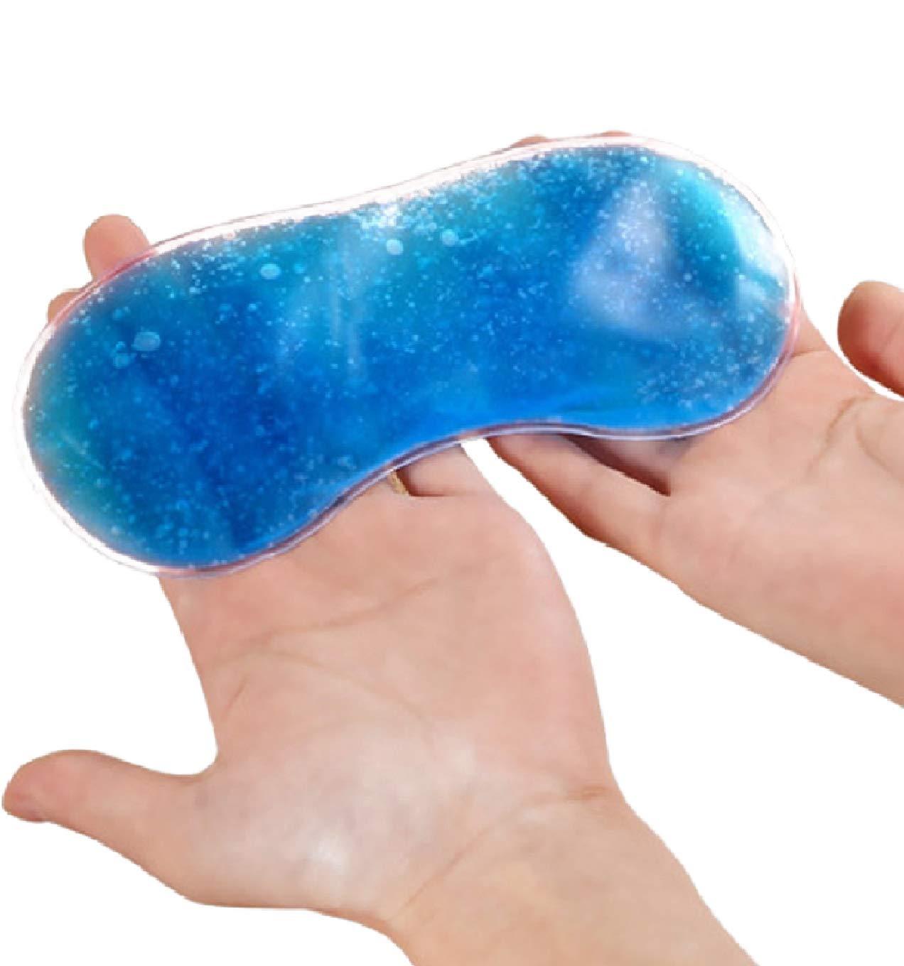 Jenna Jenna™ Cute Gel Sleeping Eye Shade Mask Cover for Insomnia, Meditation, Puffy Eyes and Dark Circles WhiteLine Blue