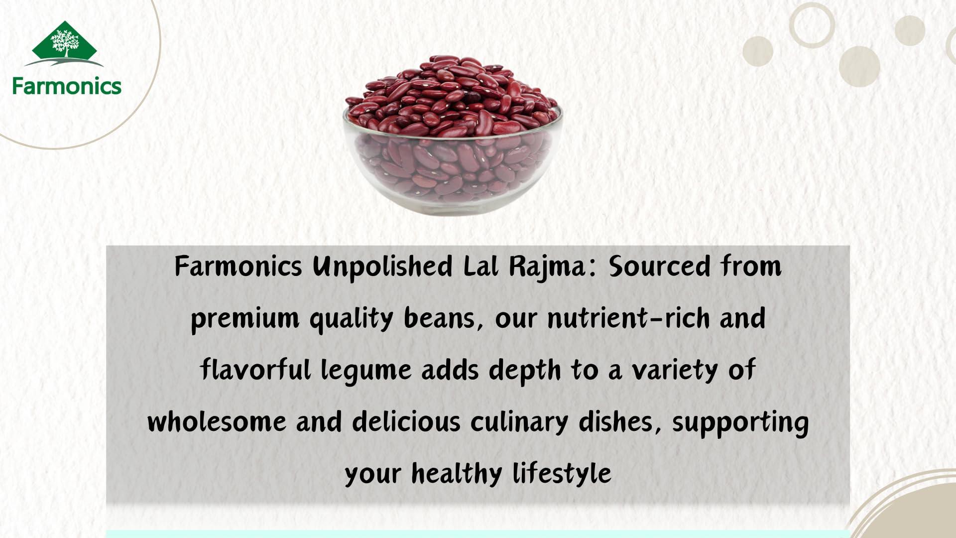 Farmonics Red Rajma (Red Kidney Beans) 1kg | Gluten Free and Unpolished | Kashmiri Rajma | Healthy Rajma