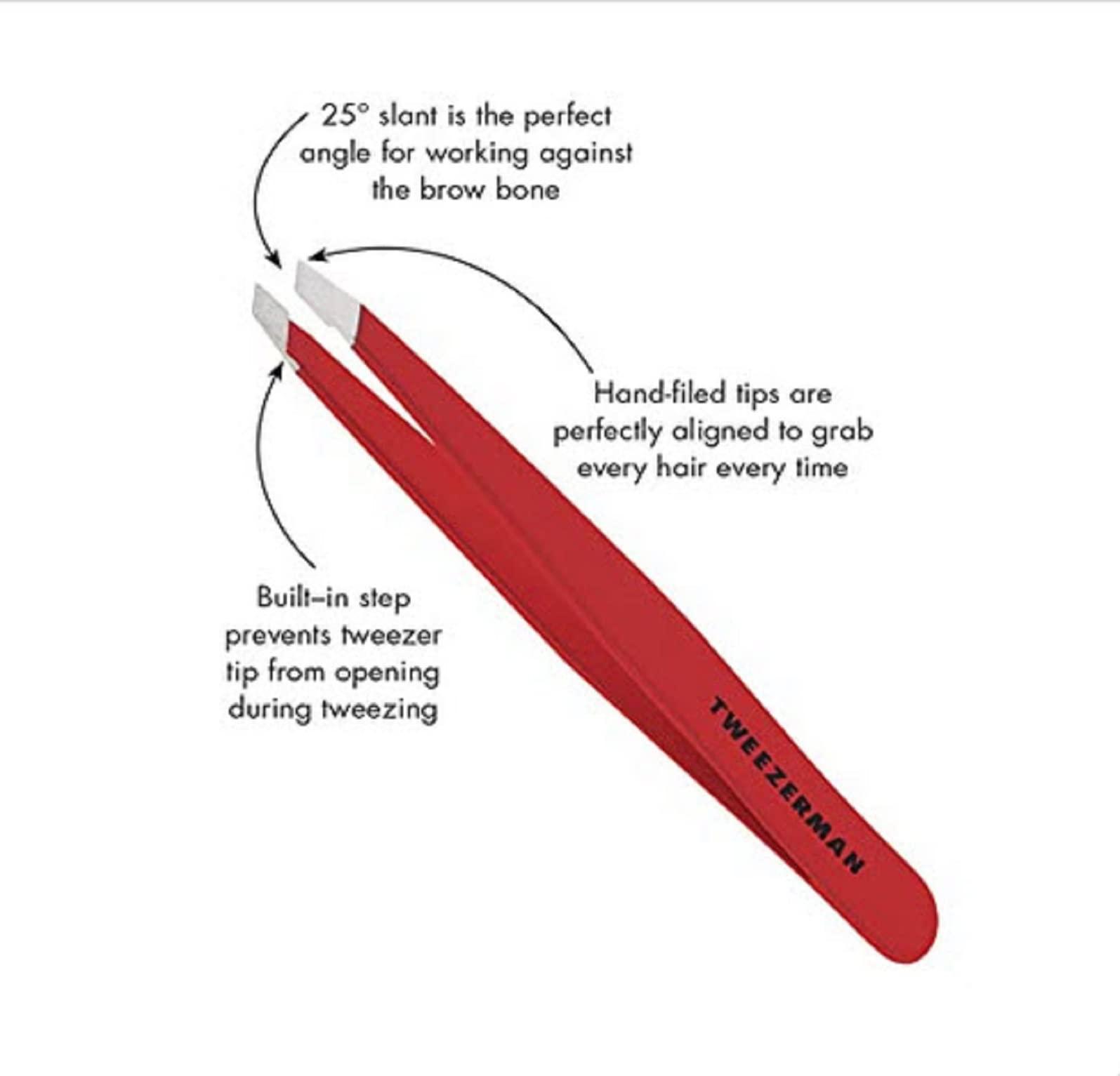 Tweezerman Tweezerman Stainless Steel Slant Tweezer, Signature Red