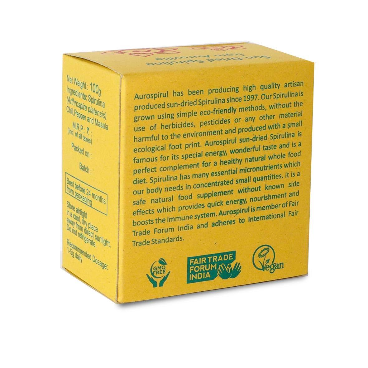 AUROSPIRUL Aurospirul Sun-Dried Spirulina Chilli 100g Crunchy (Pack of 1)