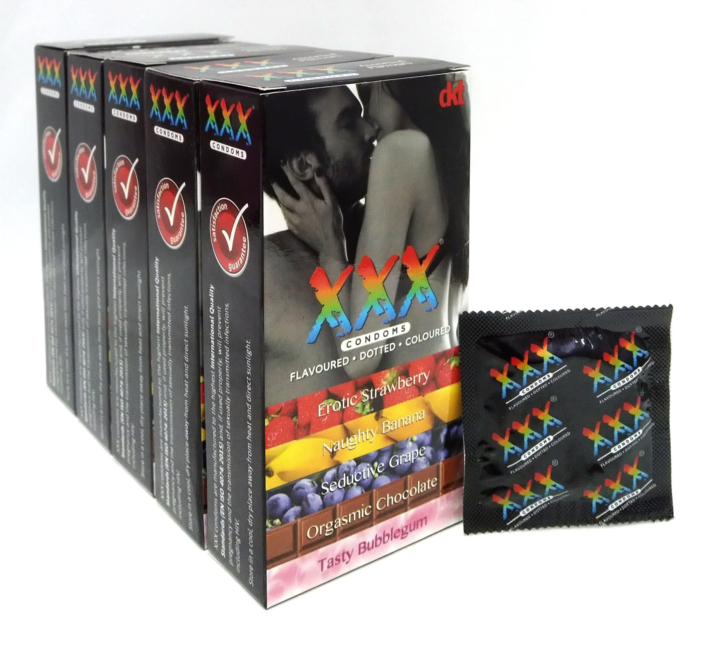 dkt dkt XXX 10S Assorted Flavored Extra Dotted Condoms for Men For Extra Stimulation and Suitable for use with Lubes and Toys Pack of 50 Condoms