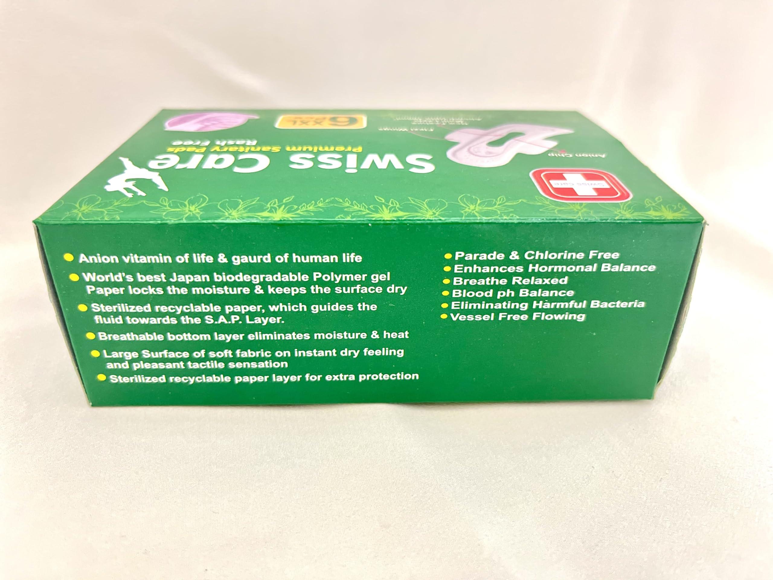 Swiss Care Swiss Care Women\'s Secure Night Sanitary Pads Up to 100% Leakage Protection | Super Absorbent | Cottony Soft | Rash And Toxins Free -XXL(Pack of 5)