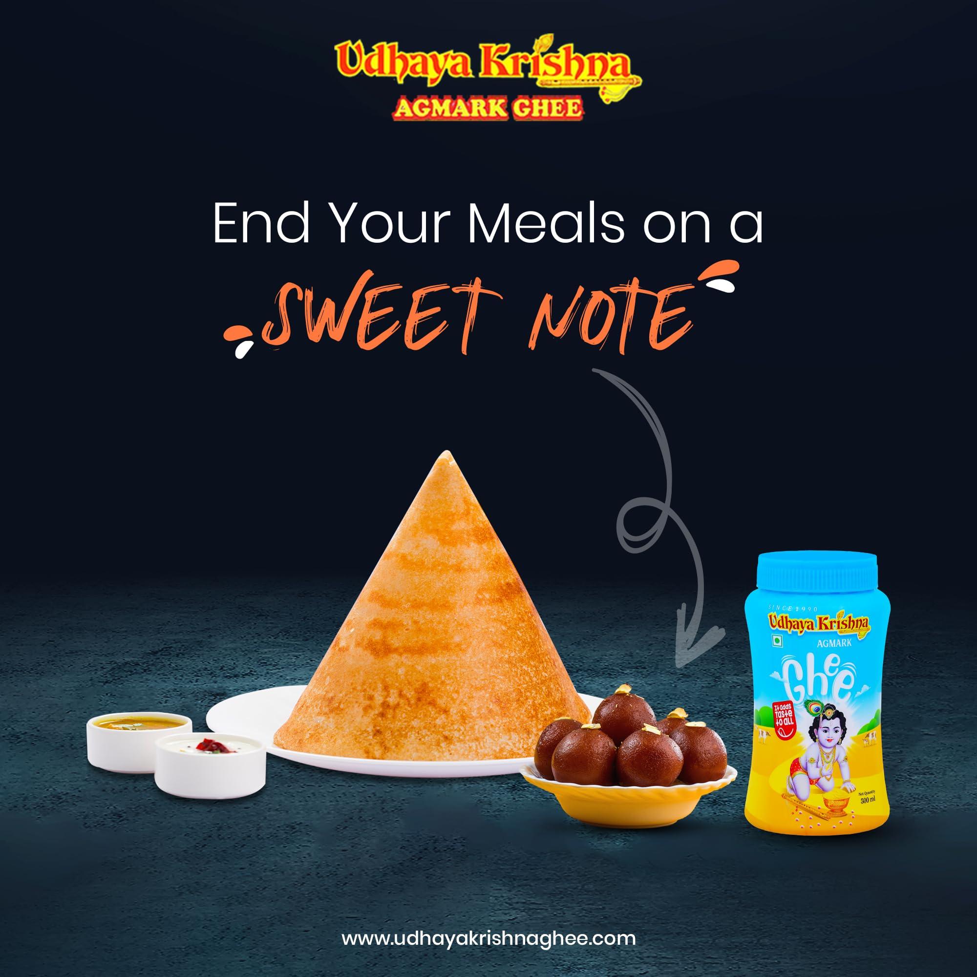 Udhaya Krishna GHEE Udhayakrishna Ghee 500ml (Pack of 1) | Authentic and Traditional Ghee, Rich in Aroma and Flavor, Pure and Natural Ghee Perfect For Traditional Recipes