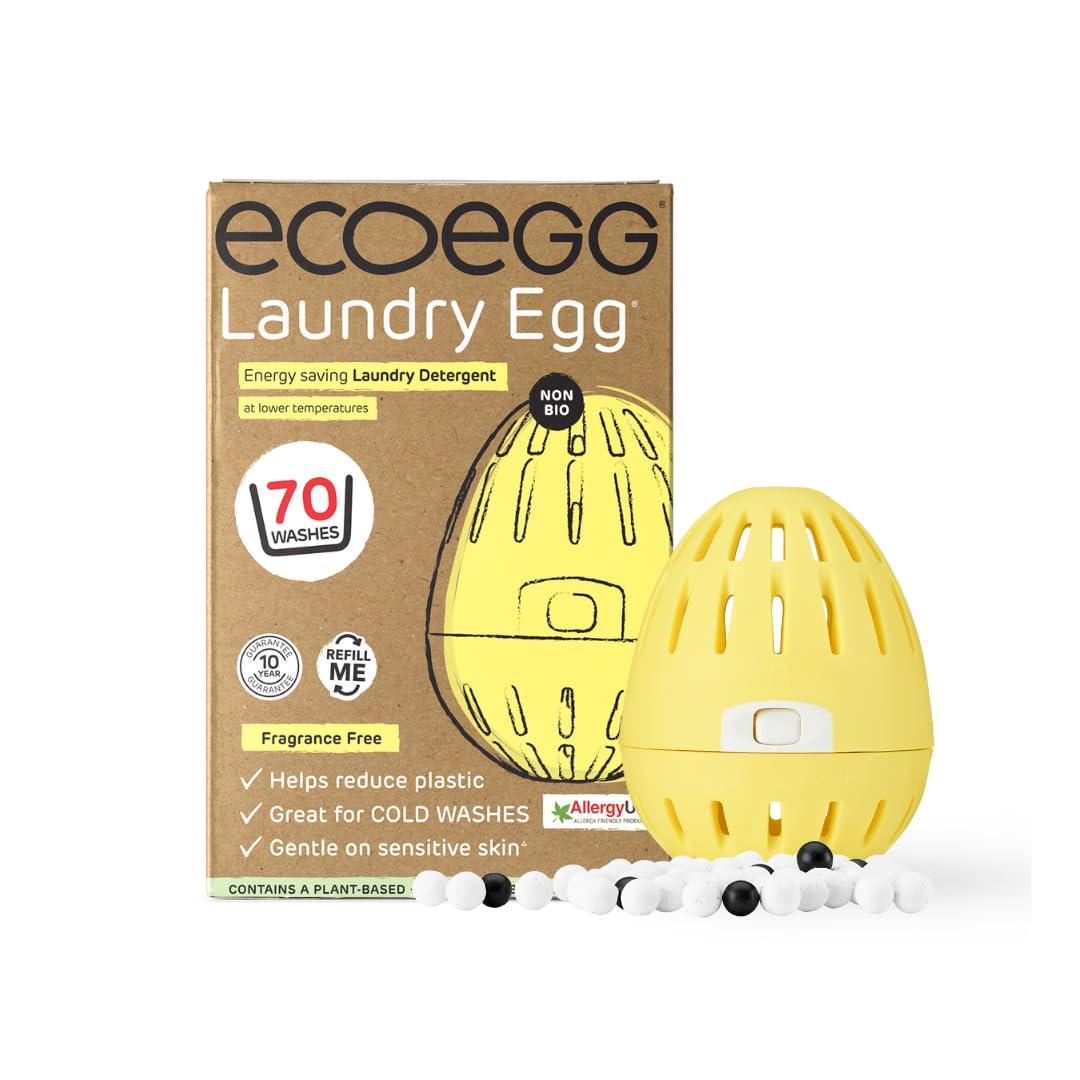 Ecoegg Ecoegg Laundry Egg | Detergent & Fabric Conditioner Replacement | Non bio, no enzymes, phosphates, bleach | Sensitive Skin | Orange Blossom 70 Washes (Fragrance Free)