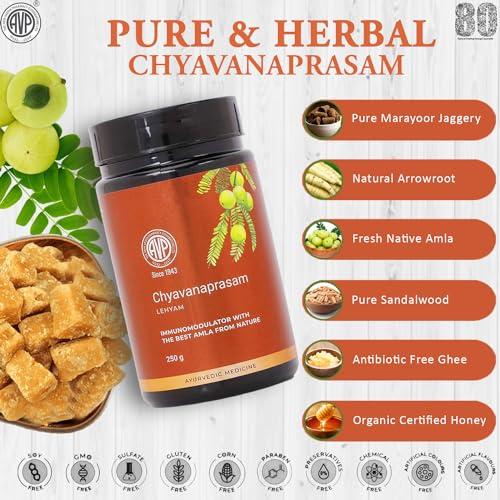 AVP THE ARYA VAIDYA PHARMACY (COIMBATORE) LTD AVP Organic Chyawanprash | Sugarfree | 3X Immunity Booster | Enhances Strength & Stamina | Age Defying Formula | All Age Groups | No Preservatives | No Chemicals | Made with 44 Ayurvedic Herbs | 250 g