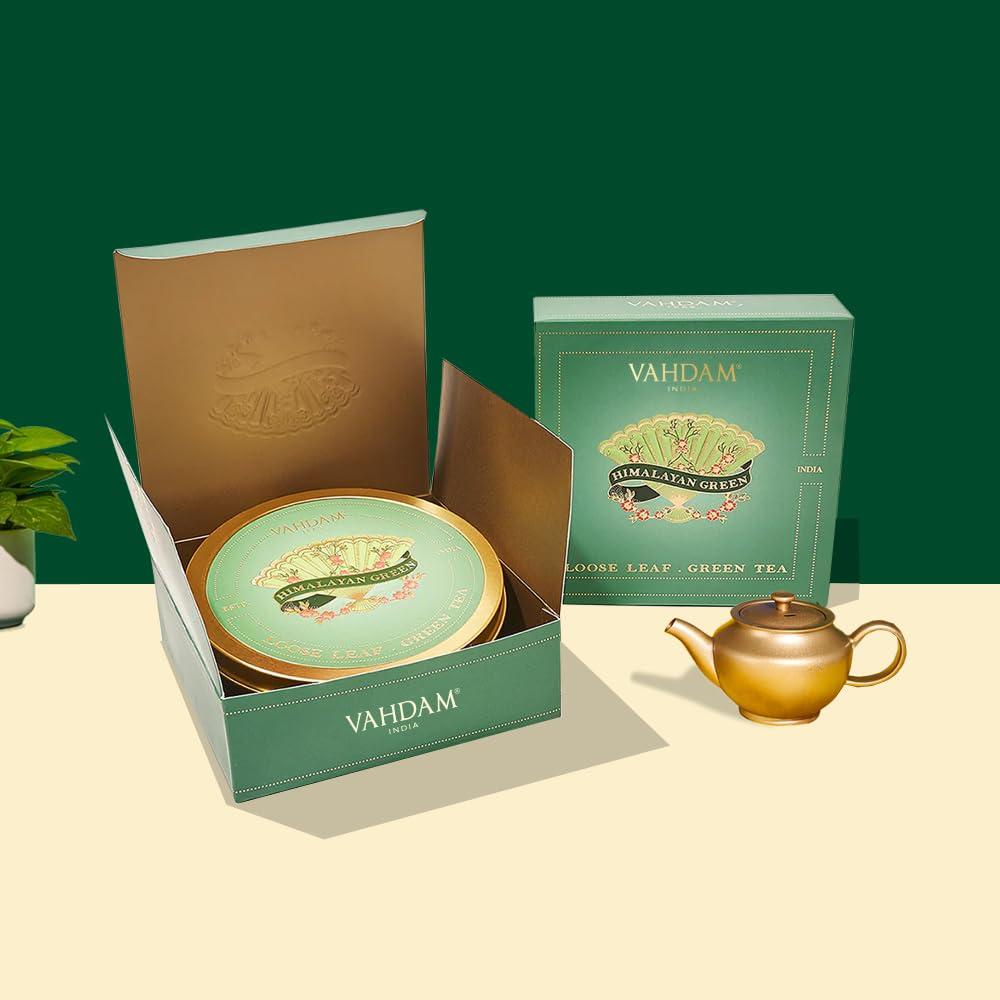 VAHDAM VAHDAM Himalayan Green Tea Gift Set | 100% Natural Ingredients, Packed and Sourced in India | Tea Gift Pack, Festive Gift Pack, Luxury Gift for Any Occasion