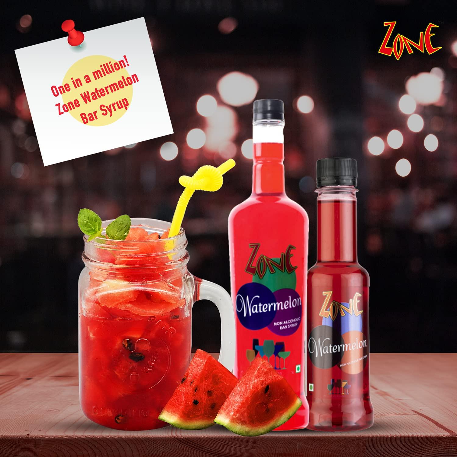 ZONE Zone Watermelon 240ml | Pure Watermelon Flavor for Mocktails, Cocktails, Lemonades, Iced Teas & More, Liquid | 12+ Flavours