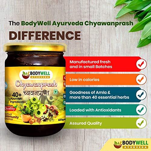 BodyWell BODYWELL Chyawanprash with 40+ Ayurvedic Herbs, Immunity, Energy, Strength, Stamina, Support for all age groups, 600 Grams
