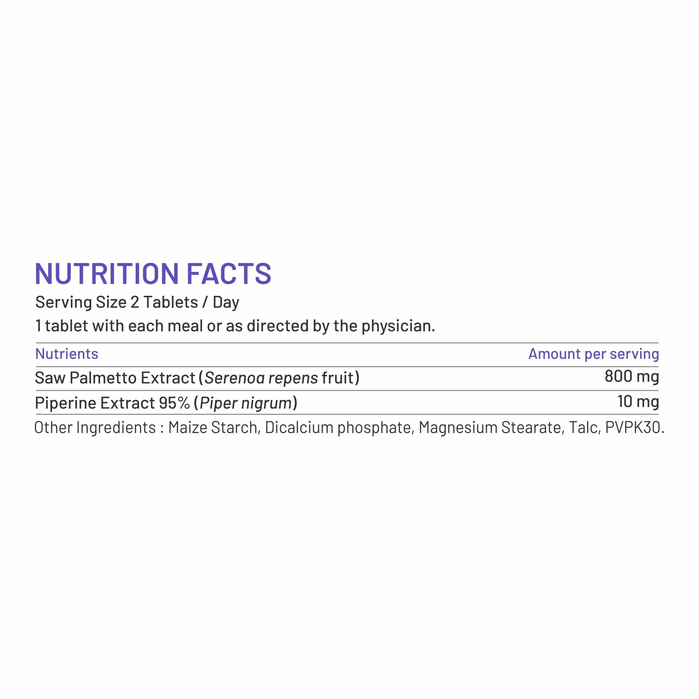 Bliss Welness Bliss Welness Saw Palmetto Extract 800 MG | Hair Growth Prostate Health Support Urinary Tract Function Prevent Hair Fall Ayurvedic DHT Blocker Health Supplement - 60 Vegetarian Tablets