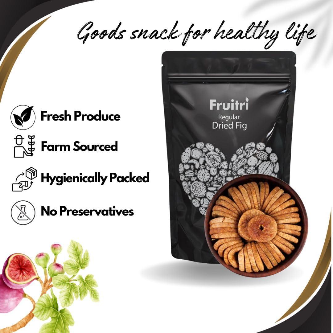 Fruitri Fruitri Regular Sun Dried Fig, Vacuumed Pack Afghani Anjeer, Medium Size, 400Gram