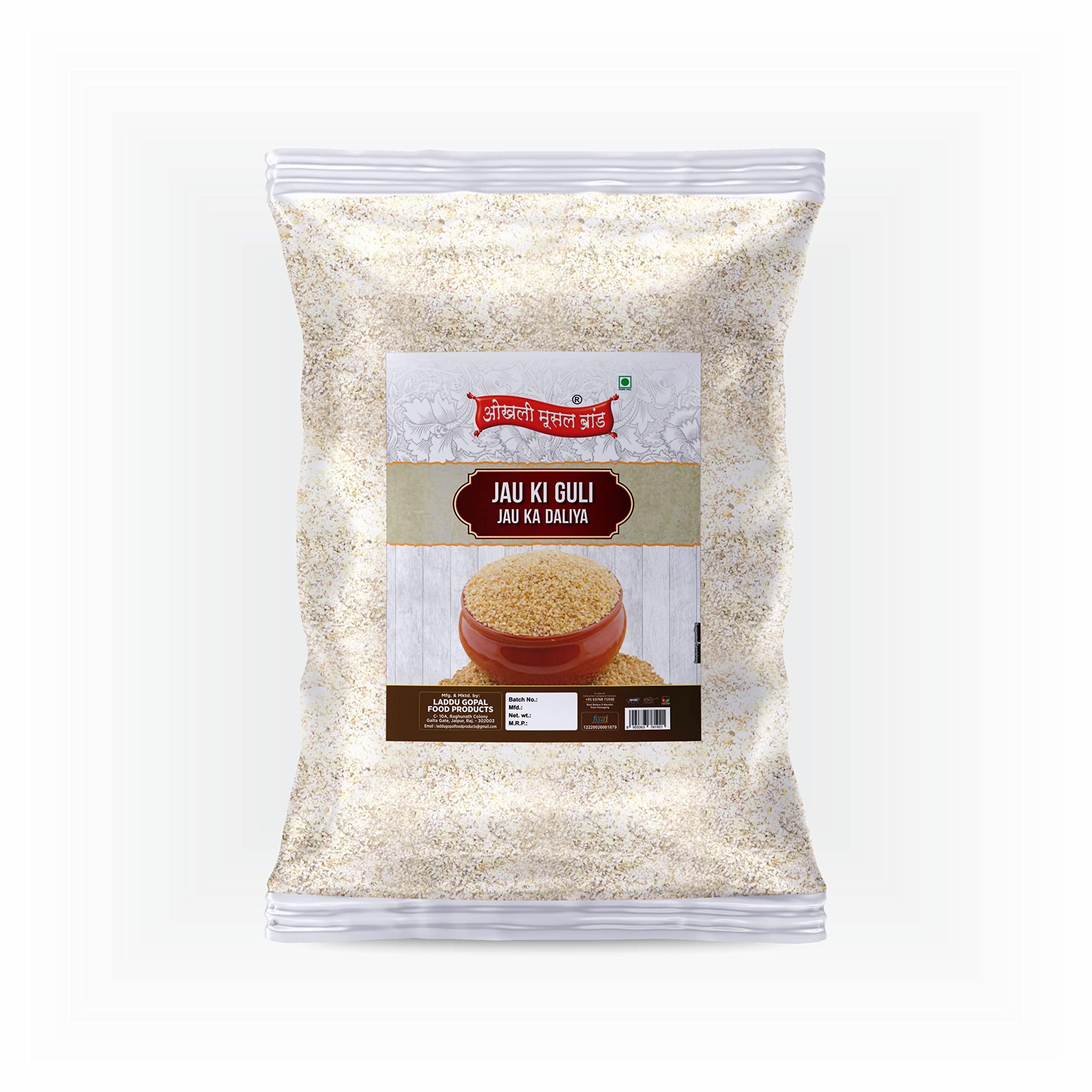OKHLI MUSAL BRAND Organic Jau Ka Dalia/Guli | Barley Dalia 1 kg- Organic Dalia Barli Arisi