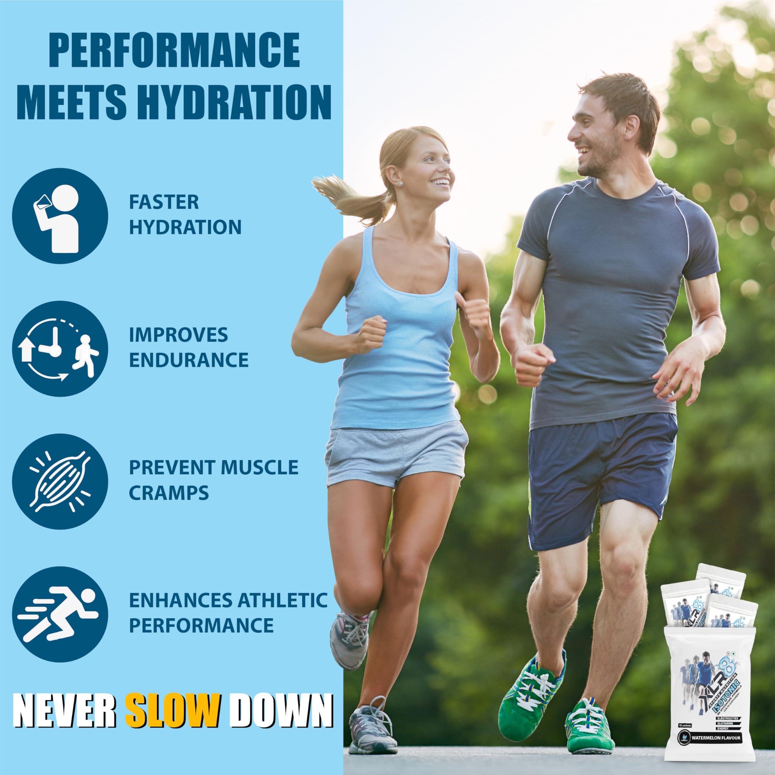 XLR8 XLR8 Isotonic Instant Energy Drink, Electrolyte Powder, Rehydration Formula for Extended Workouts (Watermelon Flavour, Pack of 15)