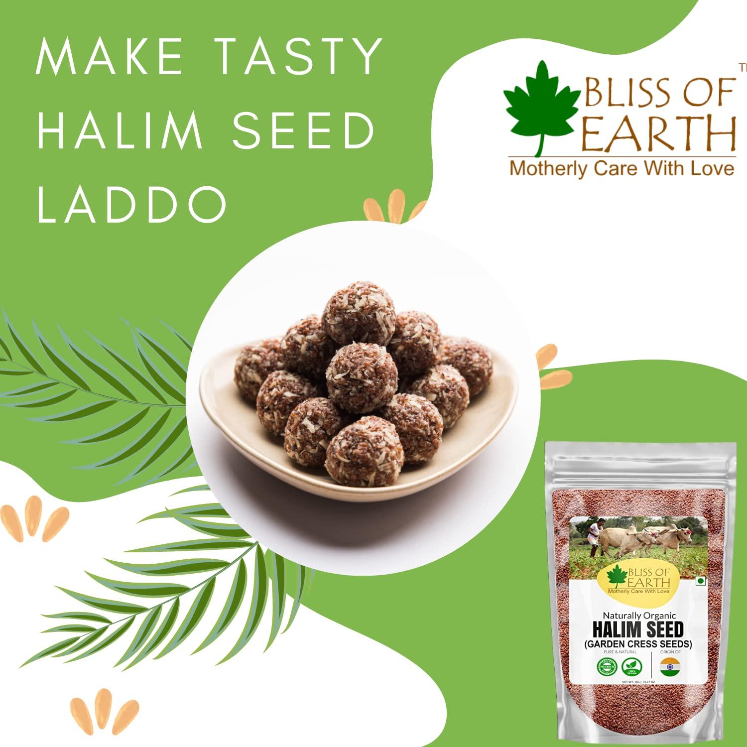 BLISS OF EARTH Bliss Of Earth Halim Seeds Organic for Eating, Aliv Seeds for Hair & Immunity Booster Foods Pack of 2x600gm