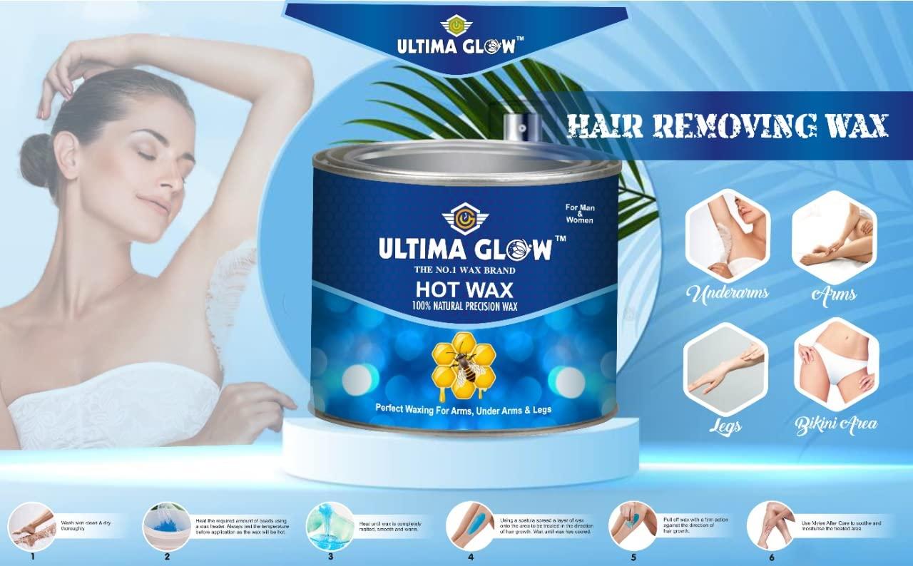 ULTIMA GLOW ULTIMA GLOW dark chocolate strip and stick wax 600 gram Hair Removal Wax For Arms, Legs, Chest, Back, and Full Body | Men & Women | Tan Removal | All skin Type (blue)