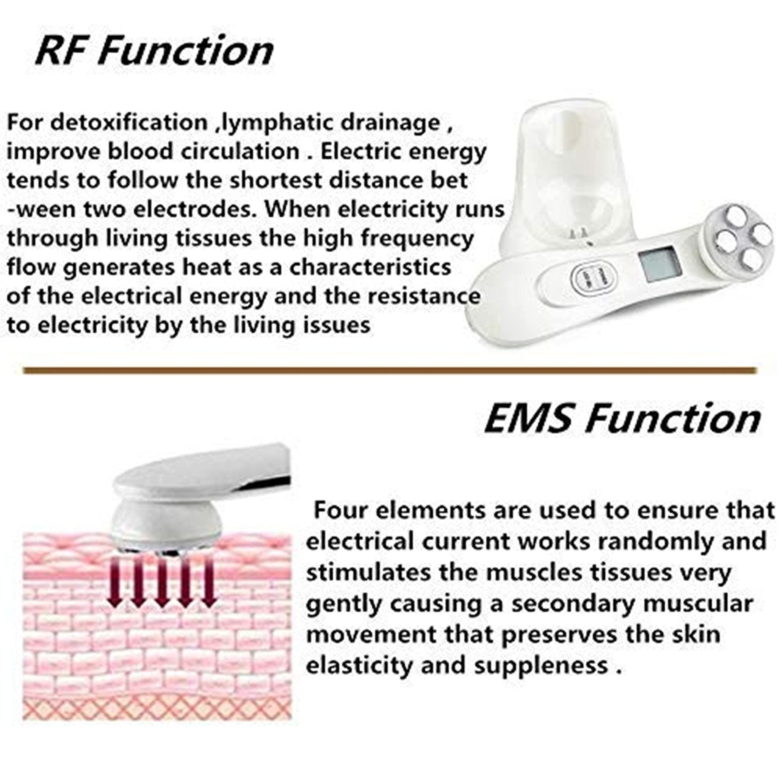 Dealsure Dealsure 5 In1 Facial Lifting Machine, LED Light Therapy Wrinkle Remover Skin Tightening Anti Aging Skin Rejuvenation Massager 5 in 1 RF EMS Beauty Device for Women