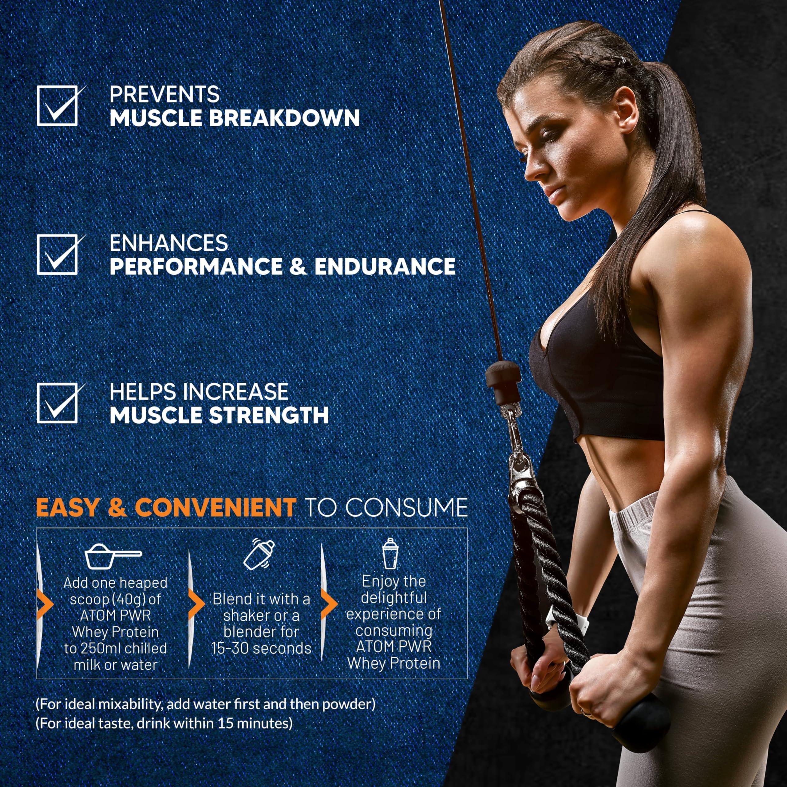 Asitis Nutrition AS-IT-IS Nutrition ATOM PWR Whey Protein with Enzymes, 24g Protein, 11g EAA, Lean Muscle Gains & Rapid Recovery, Easy Digest, 1Kg, Choco Hazel Fusion