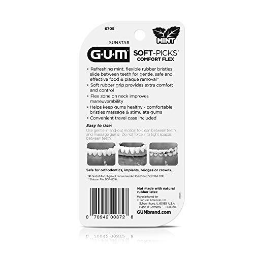 Gum GUM Soft-Picks Comfort Flex Mint Dental Picks, New Invigorating Mint Flavor, 80 Count