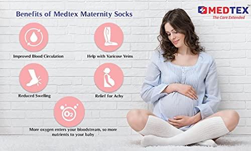 Medtex Medtex Maternity Compression Socks for expecting women, pregnant women for varicose veins,DVT,Helps to Reduces swelling and leg pain,Open toe,Beige (Nylon, XL)
