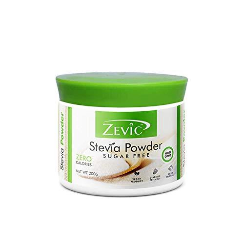 ZEVIC Zevic Stevia Sugar Free Powder | Zero Calories & Vegan | 100% Natural Sweetener Sugar Free White Powder | Keto & Diabetic Friendly - 200g (Pack of 3)