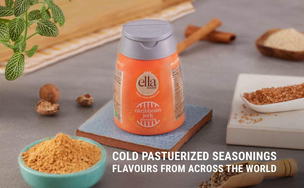 Ella Spices Ella Foods Seasoning | Caribbean Jerk| Cryogenic Spices | 99% Microbial-free | 100 grams each | Pack of 2