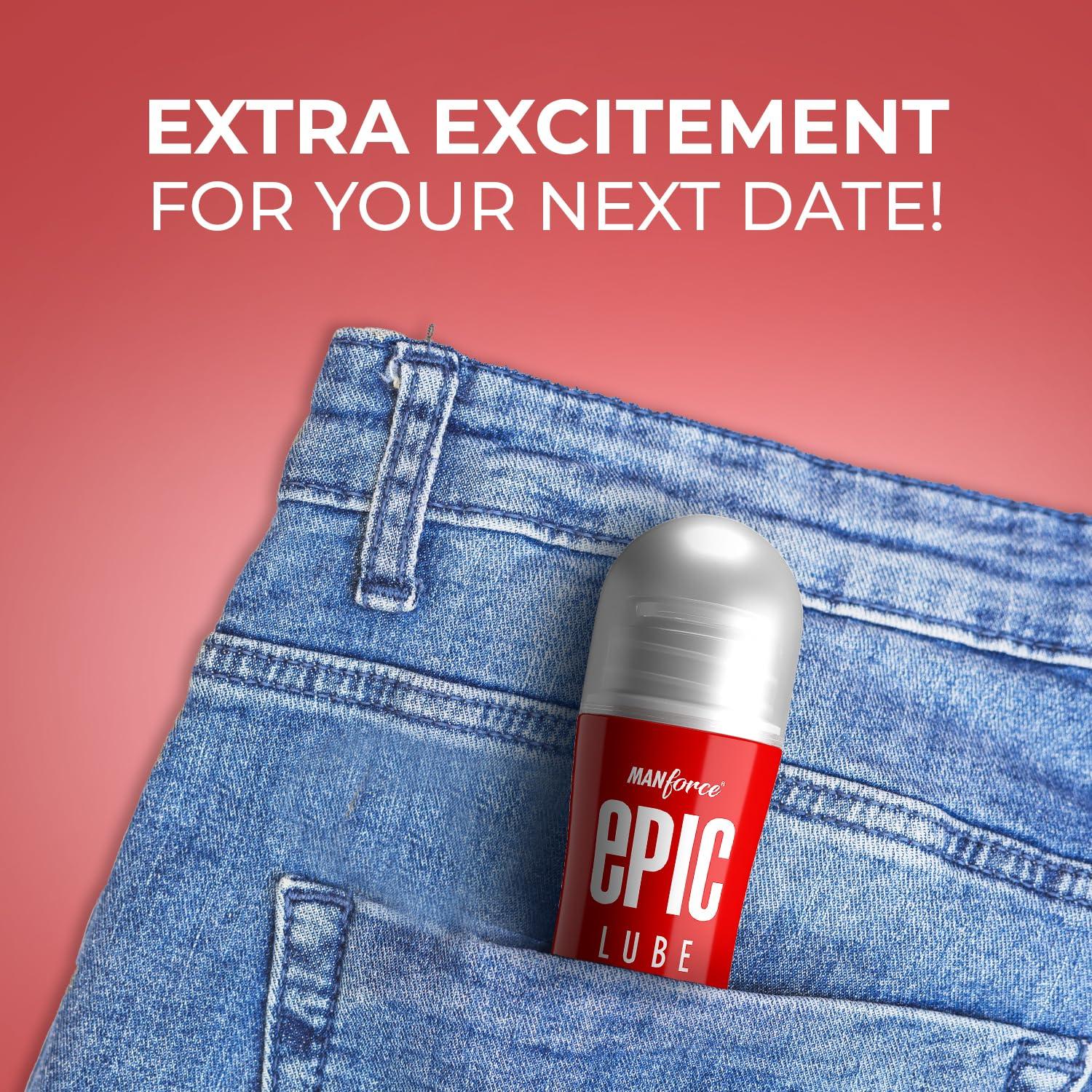 Manforce Manforce Epic Lube Strawberry Flavoured (Lubrication Gel For Men & Women) Water-Based Gel, Skin-Friendly, Safe To Use With Condoms, 60ml (Pack of 2)