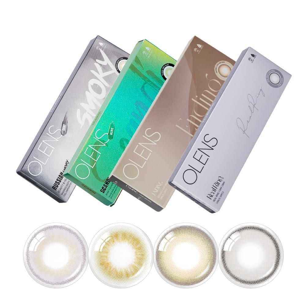 O-LENS O-LENS 1Day Russian Smoky Grey - Coloured Contact Lens (Daily Disposable, -5.00 / 10pcs / Grey), Natural Looking & Comfy Eye Color Lenses