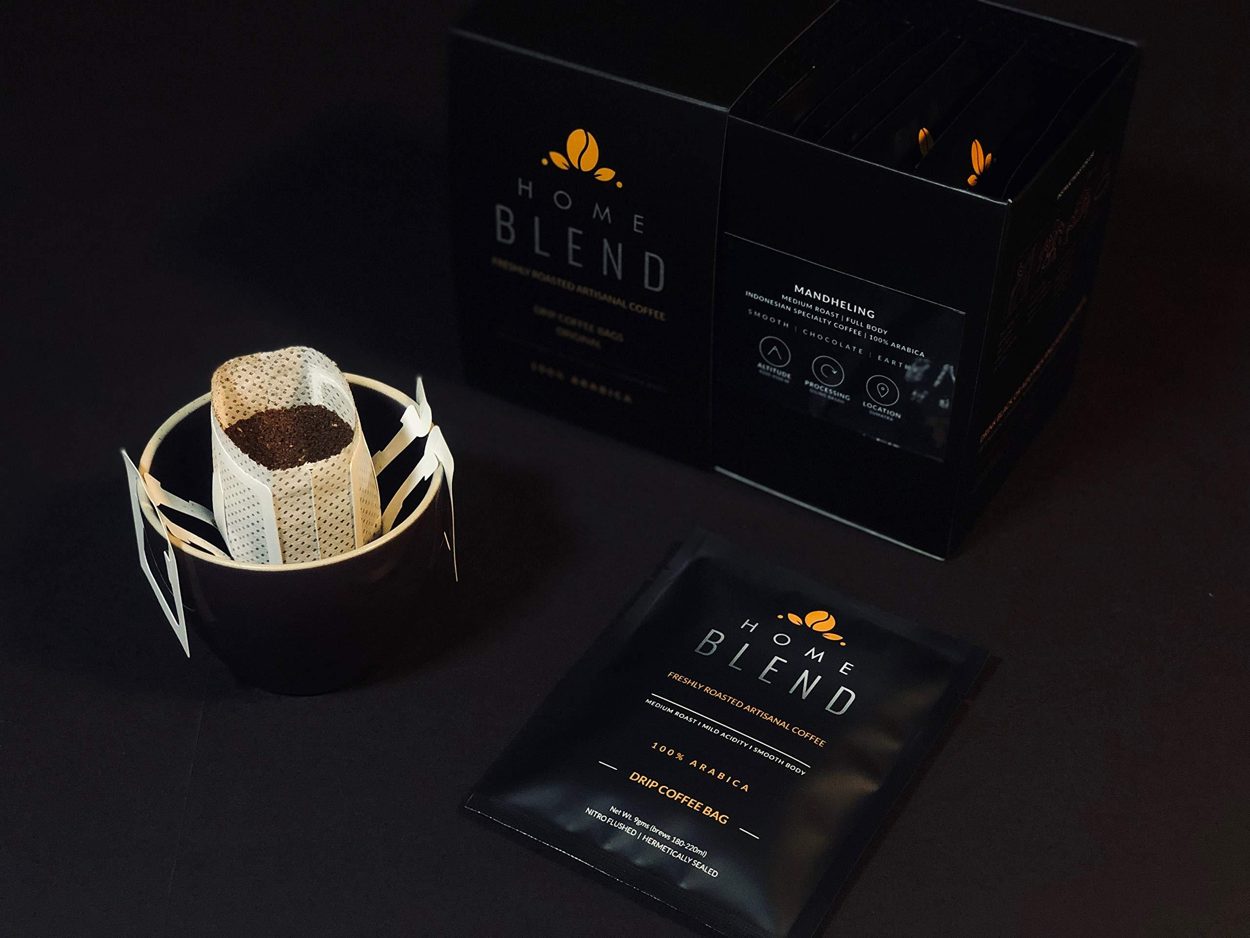 Home Blend Home Blend Coffee Roasters - Drip Coffee Bags - Pack of 10 - Mandheling - Medium Roast