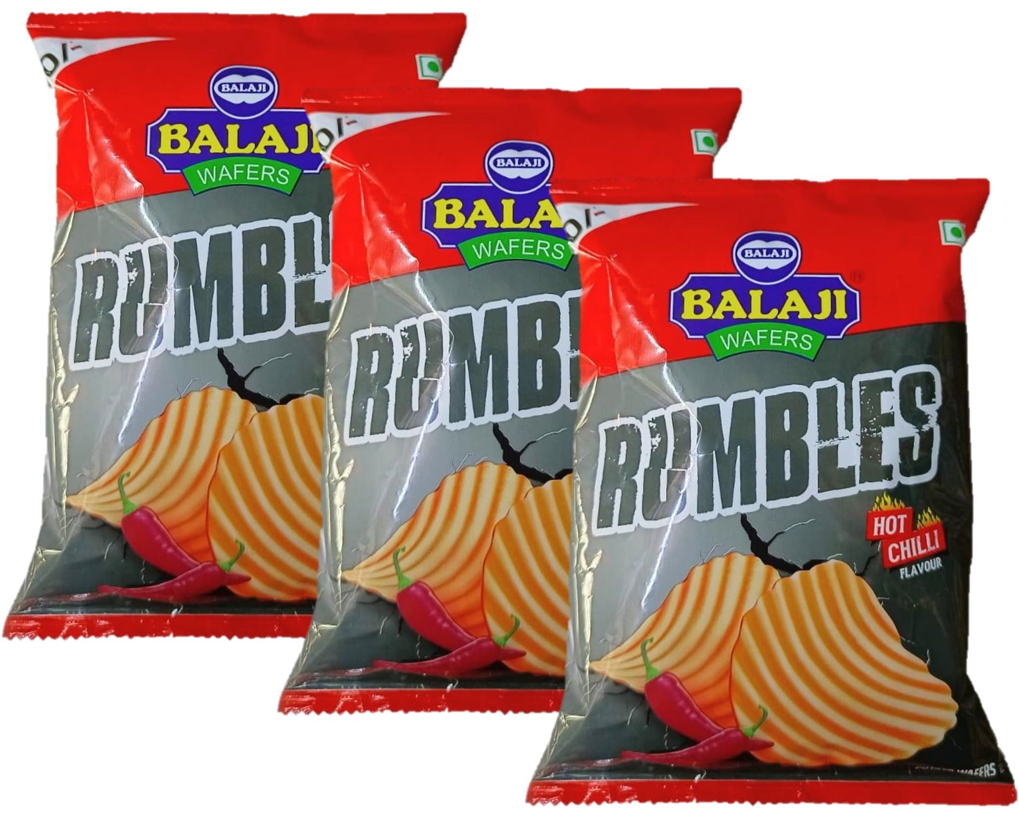 HUMARABAZAR Balaji Wafers Rumbles Hot Chilli, 35g (Pack Of 3) - HUMARABAZAR