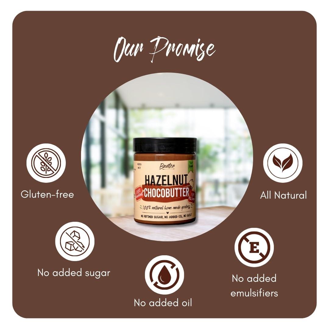 Banter Banter Guilt-Free Goodness With 100% Natural Hazelnut Newtella-Unsweetened And Vegan-Friendly High Protein In Every Bite Unsweetened Hazelnut Butter-230 Grams