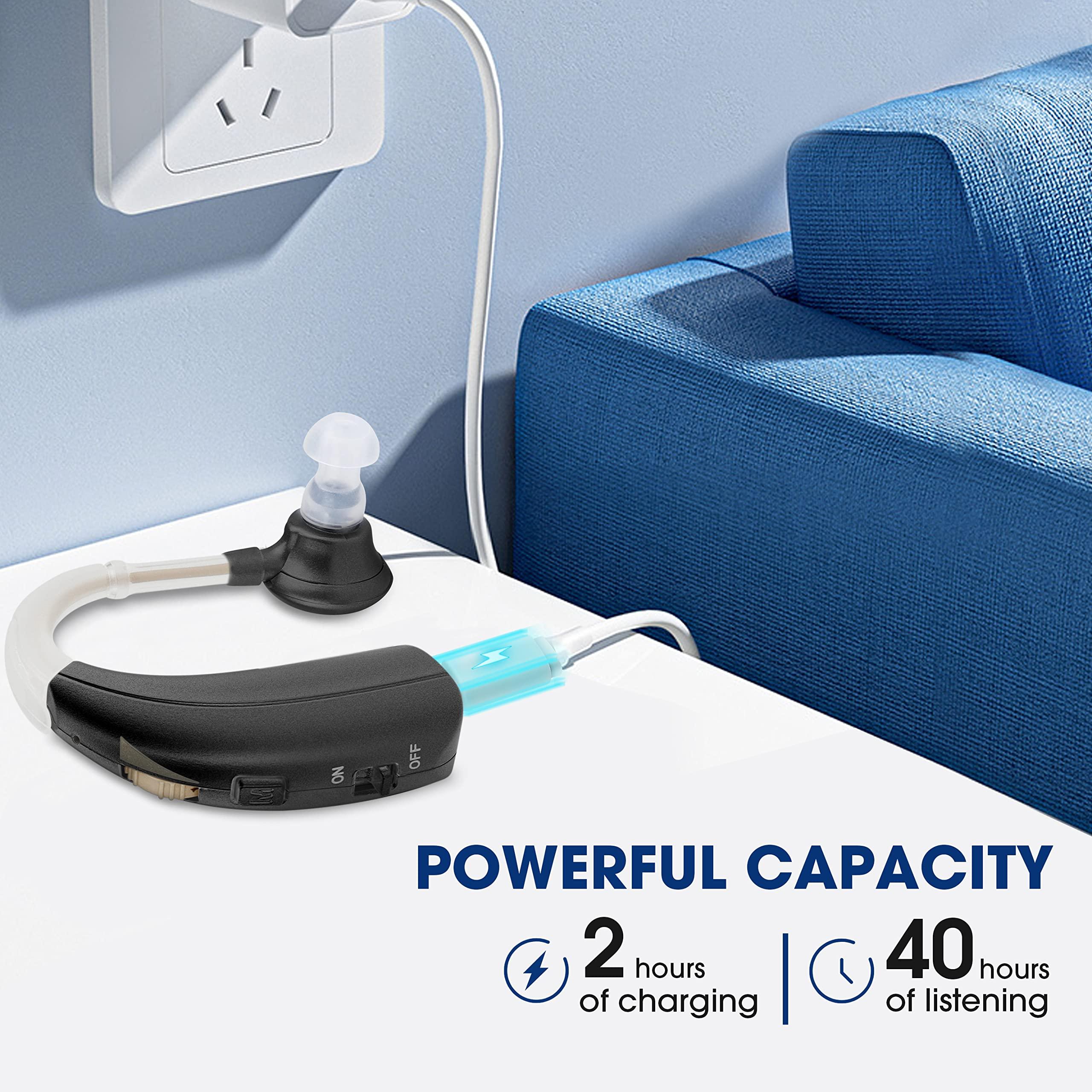 Britzgo Britzgo Digital Hearing Aids Amplifier Rechargeable with adjustable mode Doctor and Audiologist Designed (Black)